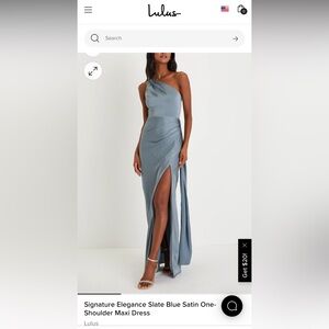 Lulu's One-Shoulder Maxi Dress in Teal
